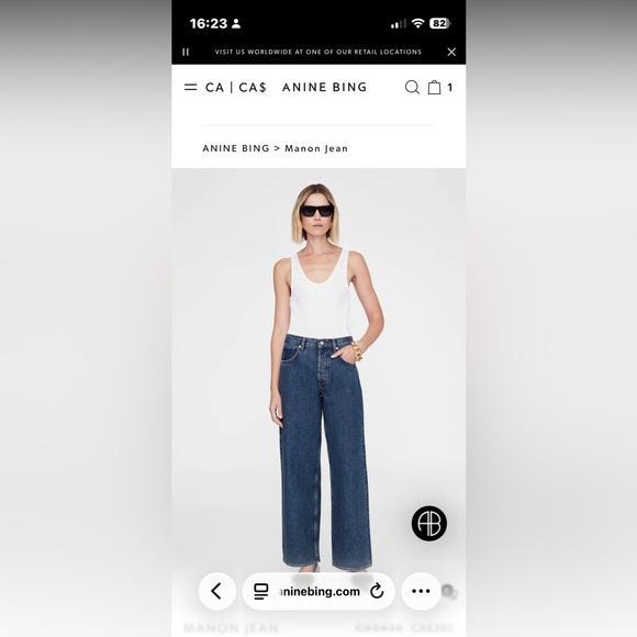 Anine Bing Denim - Anine Bing Manon Wide Leg Jeans